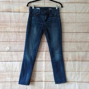 Gap 1969 Girlfriend Jeans Women's Size 24 Blue Indigo Slim Ankle Stretchy